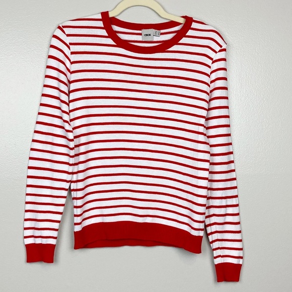 ASOS Sweaters - ASOS • Sweater In Stripe With Heart Elbow Patch